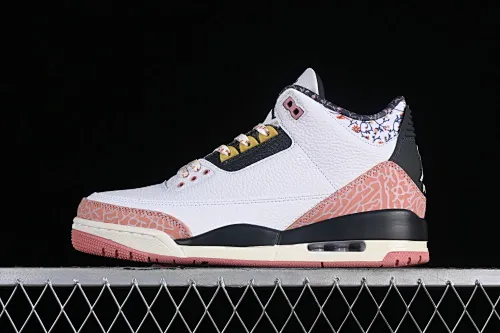 All categories Air Jordan Jordan series basketball shoes Air Jordan 3 Air Jordan 3 GS "Red Stardust" AJ3 Joe 3 new white pink flower 441140-100